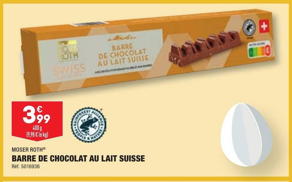 BARRE DE CHOCOLAT AU LAIT SUISSE
