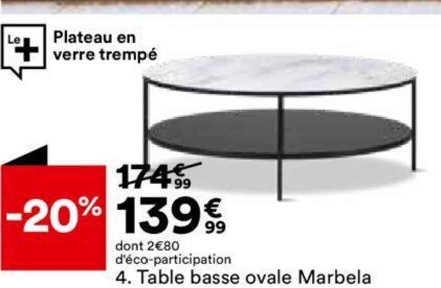 Table basse ovale Marbela