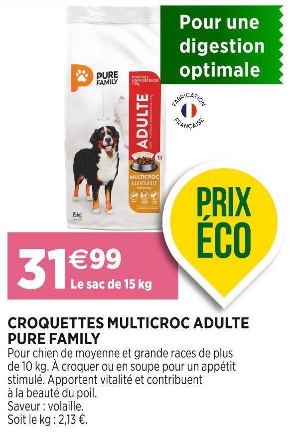 PURE FAMILY CROQUETTES MULTICROC ADULTE