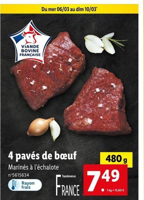 4 pavés de bœuf