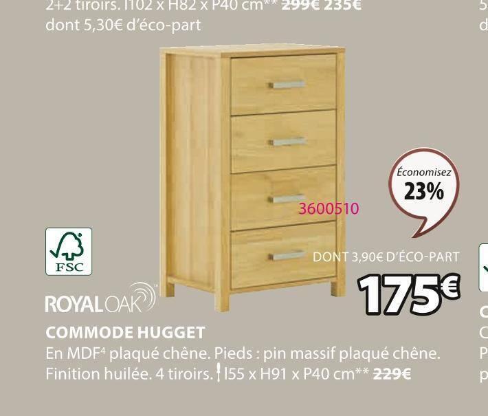 ROYAL OAK COMMODE HUGGET