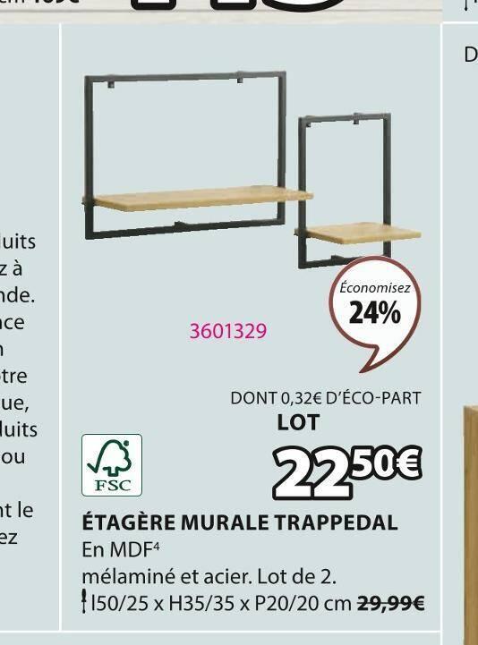 ÉTAGÈRE MURALE TRAPPEDAL