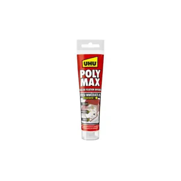 Colle Mastic Prise Immédiate Polymax UHU Invisible tube - 115 g - 33812
