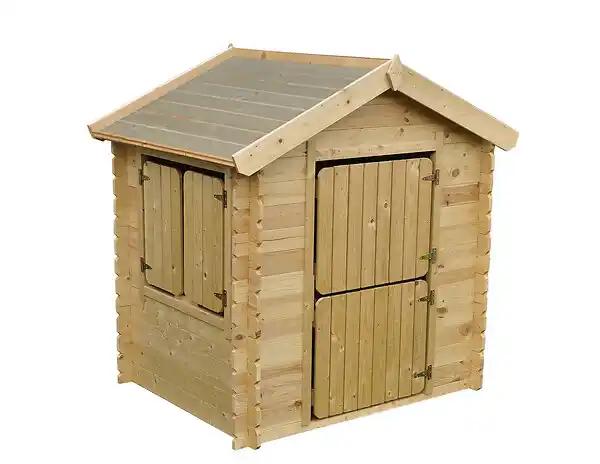 Timbela M516-1 Maison en bois pour enfants SANS PLANCHER - 112x146xH143 cm / 1.1m2
