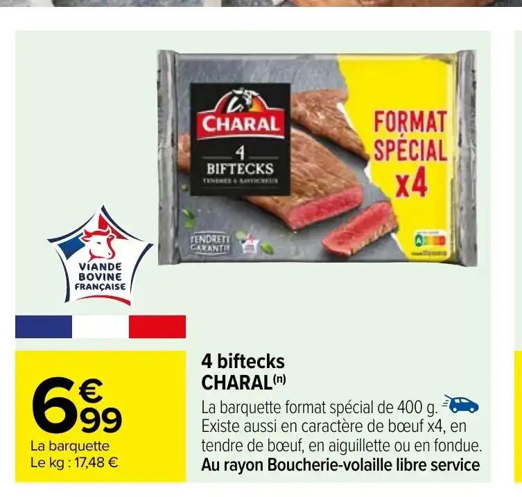 4 biftecks CHARAL