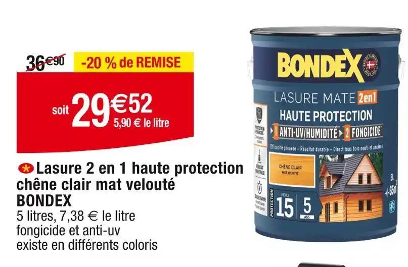 BONDEX Lasure 2 en 1 haute protection chêne clair mat velouté