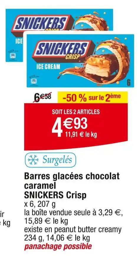 SNICKERS Crisp Barres glacées chocolat caramel