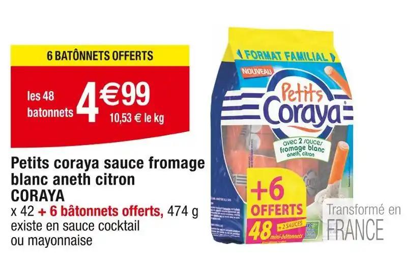 CORAYA Petits coraya sauce fromage blanc aneth citron