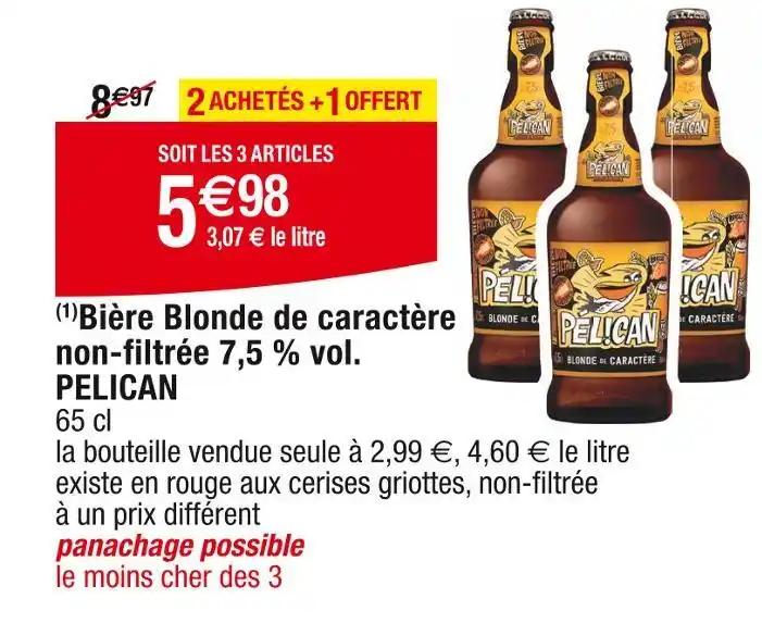 PELICAN Bière Blonde de caractère non-filtrée 7,5!% vol