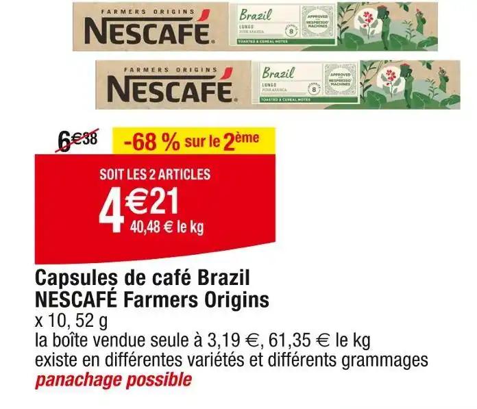 NESCAFÉ Capsules de café Brazil Farmers Origins