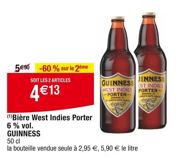 GUINNESS Bière West Indies Porter 6 % vol