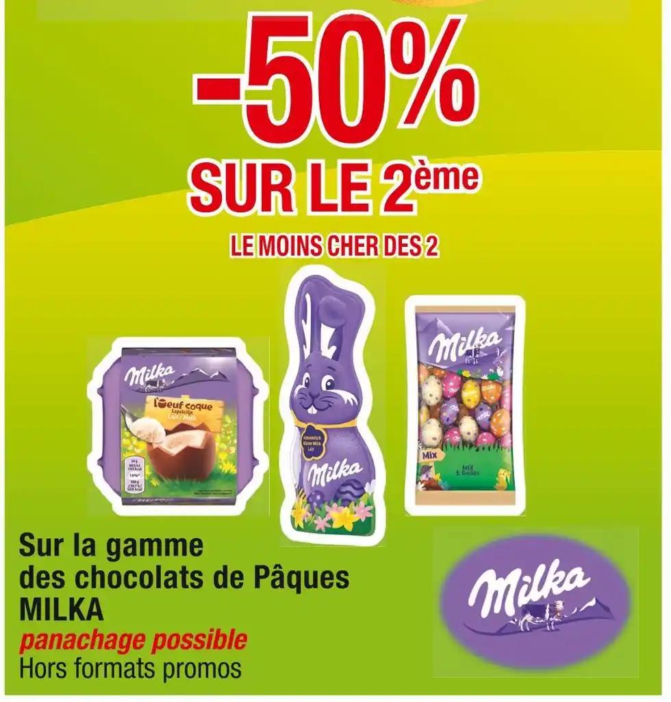 MILKA - 50% SUR LE 2ème Sur la gamme des chocolats de Pâques MILKA