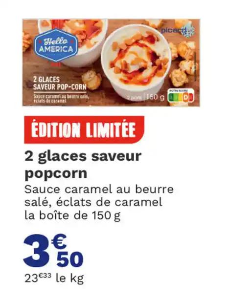 2 glaces saveur popcorn