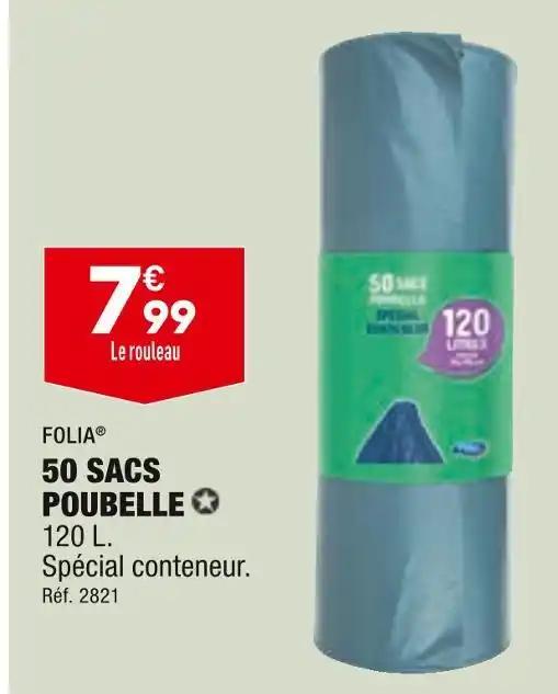 FOLIA 50 SACS POUBELLE