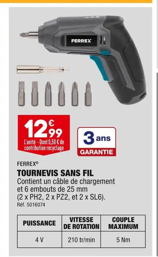 FERREX TOURNEVIS SANS FIL