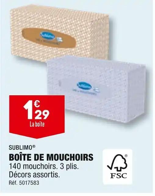 SUBLIMO BOÎTE DE MOUCHOIRS