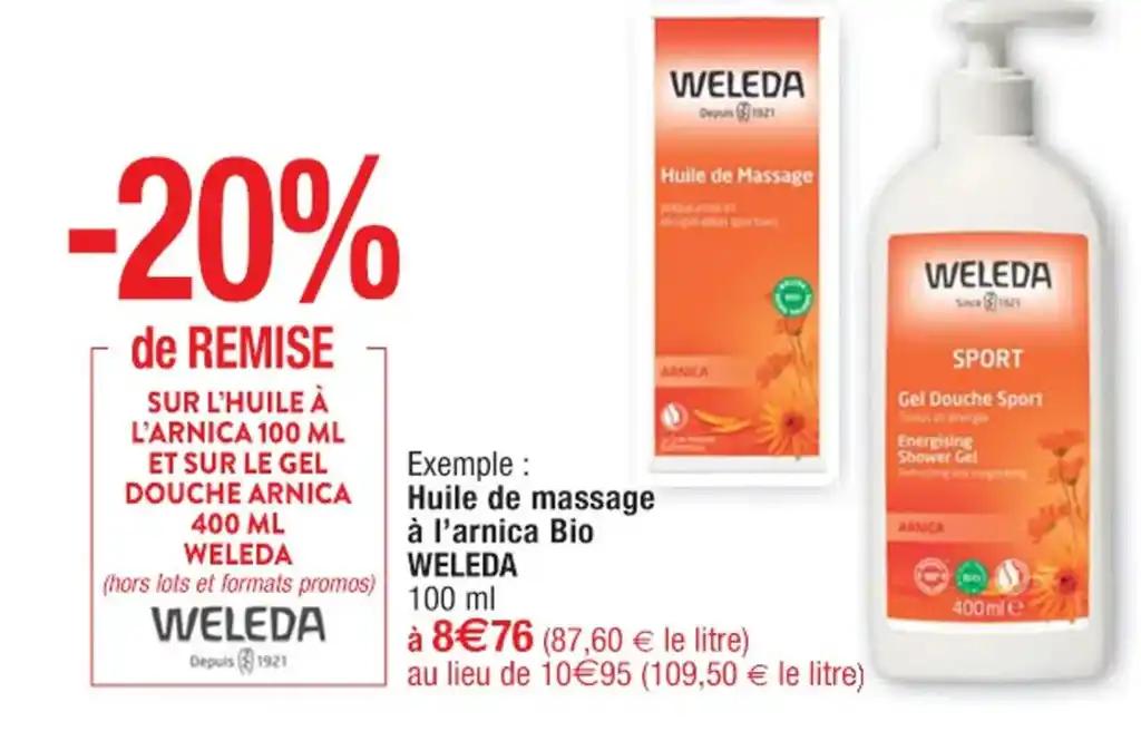 Exemple: Huile de massage à l'arnica Bio WELEDA 100 ml
