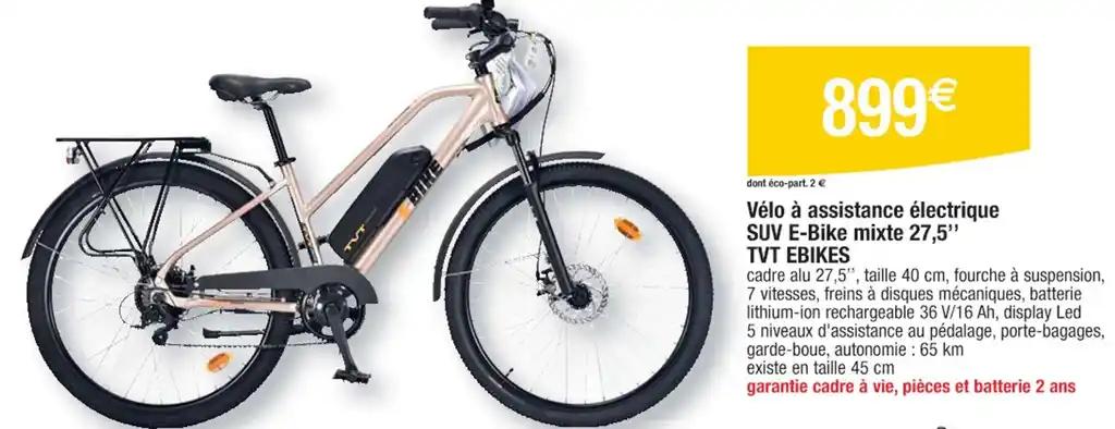 Vélo à assistance électrique SUV E-Bike mixte 27,5" TVT EBIKES