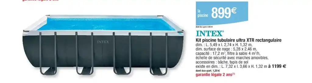 Kit piscine tubulaire ultra XTR rectangulaire dim. L. 5,49 x 1. 2,74 x H. 1,32 m,