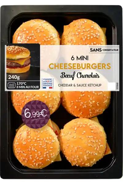 6 mini cheeseburgers bœuf charolais