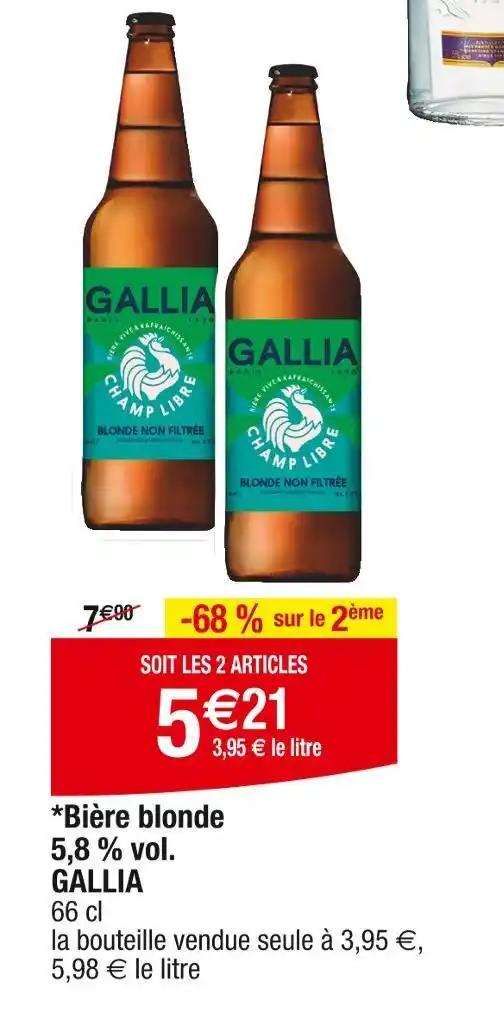 GALLIA Bière blonde 5,8 % vol