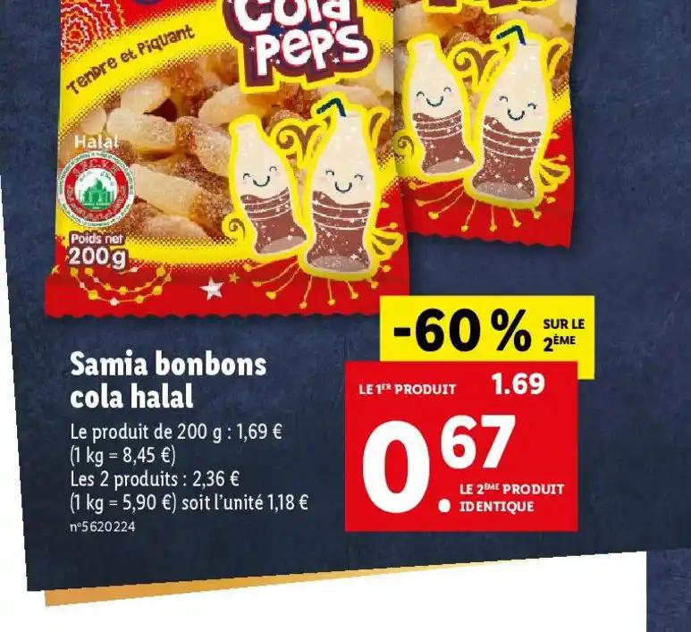 Samia bonbons cola halal
