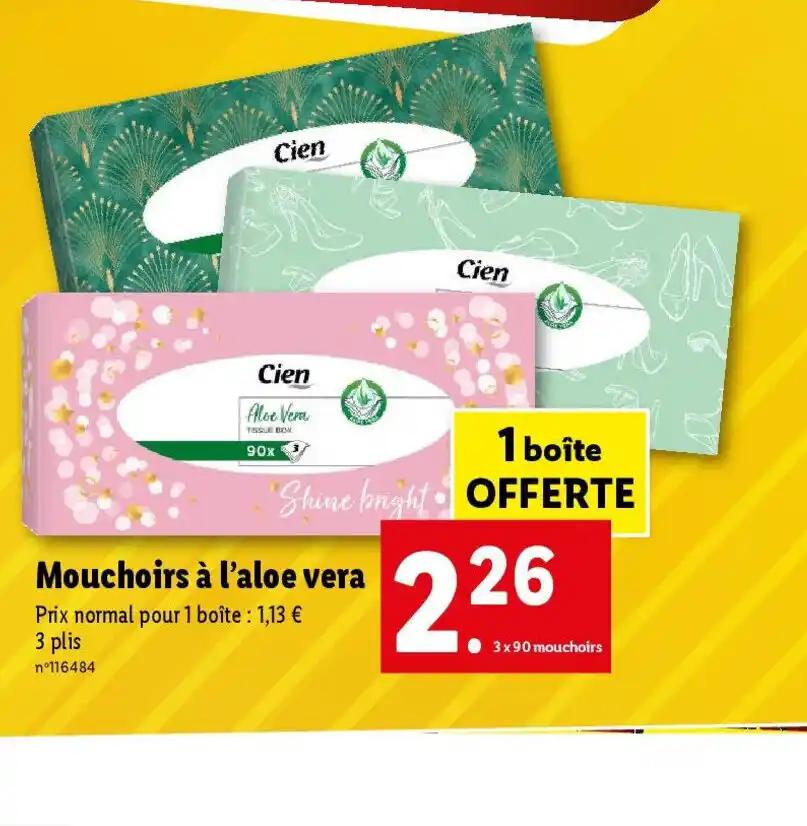 Mouchoirs à l'aloe vera