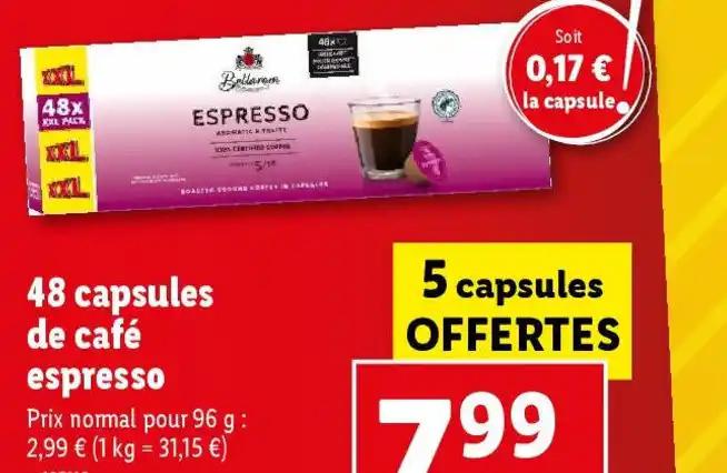 48 capsules de café