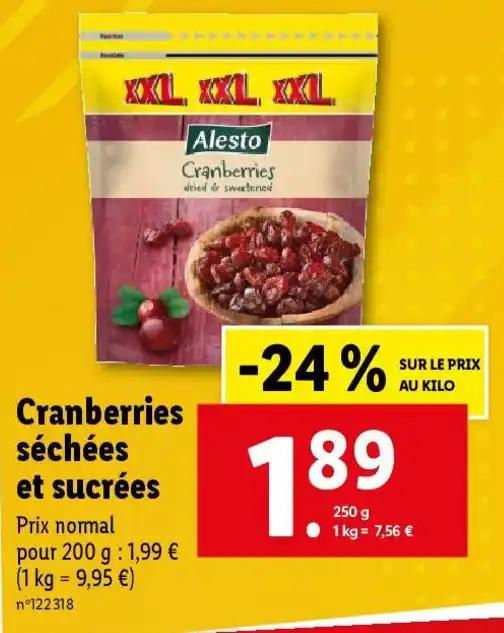 Cranberries séchées