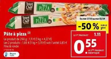 Toque chef - pâte à pizza