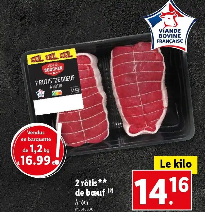 2 rôtis** de bœuf