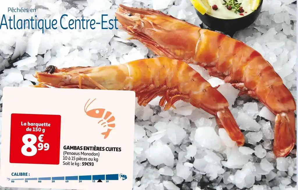 GAMBAS ENTIÈRES CUITES