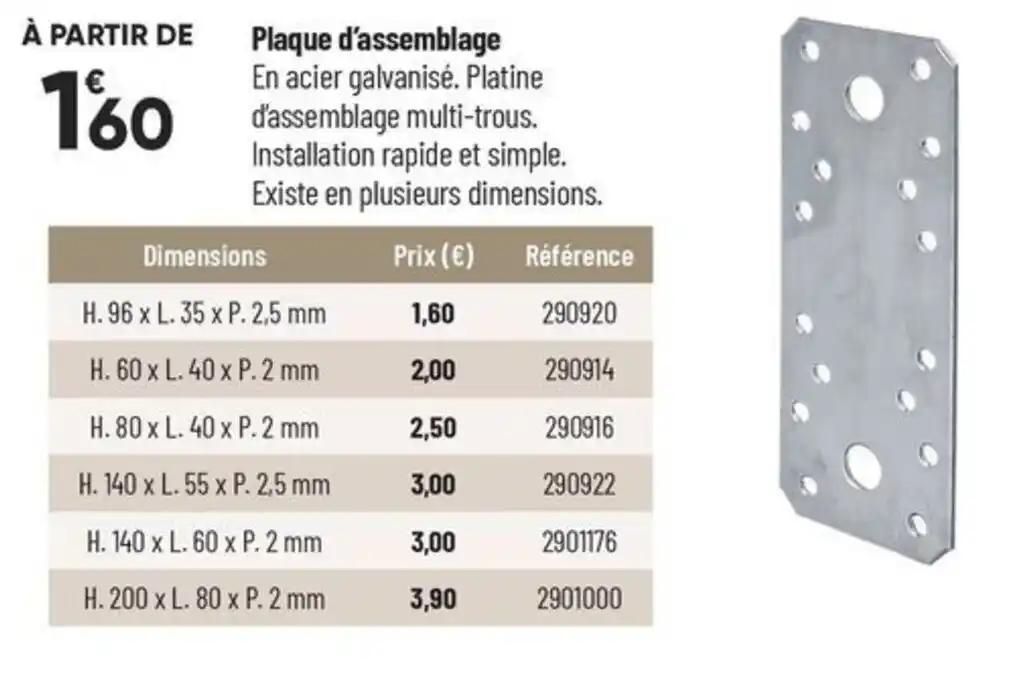 Plaque d'assemblage