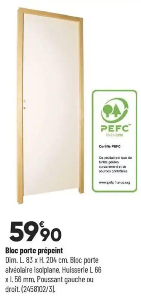 Bloc porte prépeint