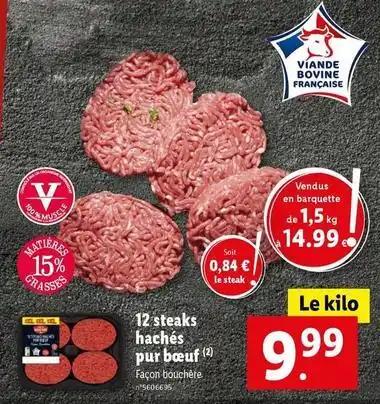 12 steaks hachés pur bœuf