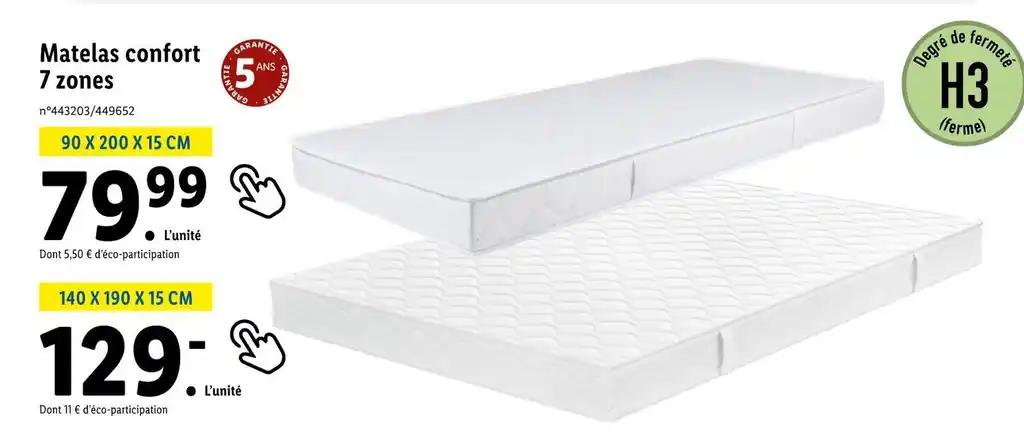 Matelas confort 7 zones