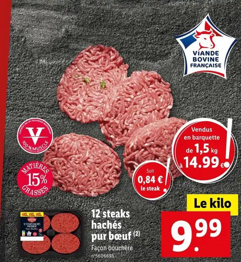 12 steaks hachés pur bœuf