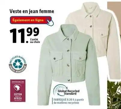 Veste en jean femme