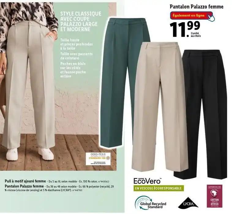 Pantalon palazzo femme