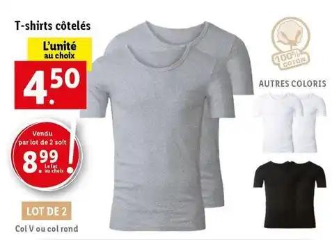 Livergy - t-shirts côtelés
