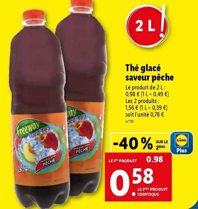 Thé glacé saveur pêche