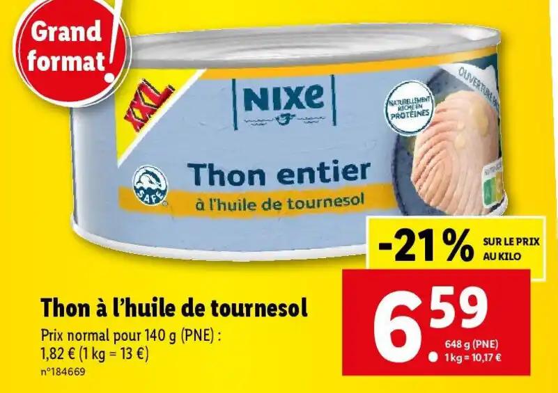Thon à l'huile de tournesol