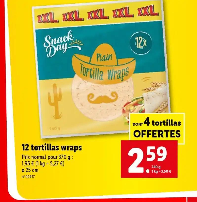 12 tortillas wraps