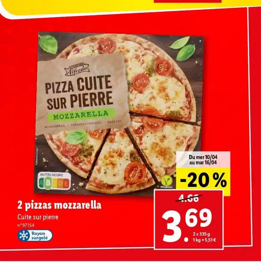 2 pizzas mozzarella