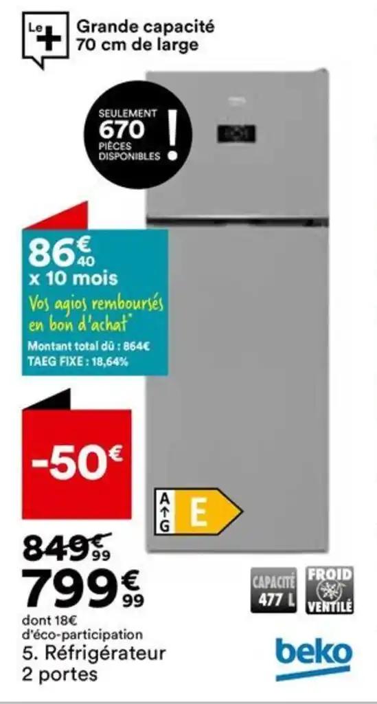 Réfrigérateur 2 portes