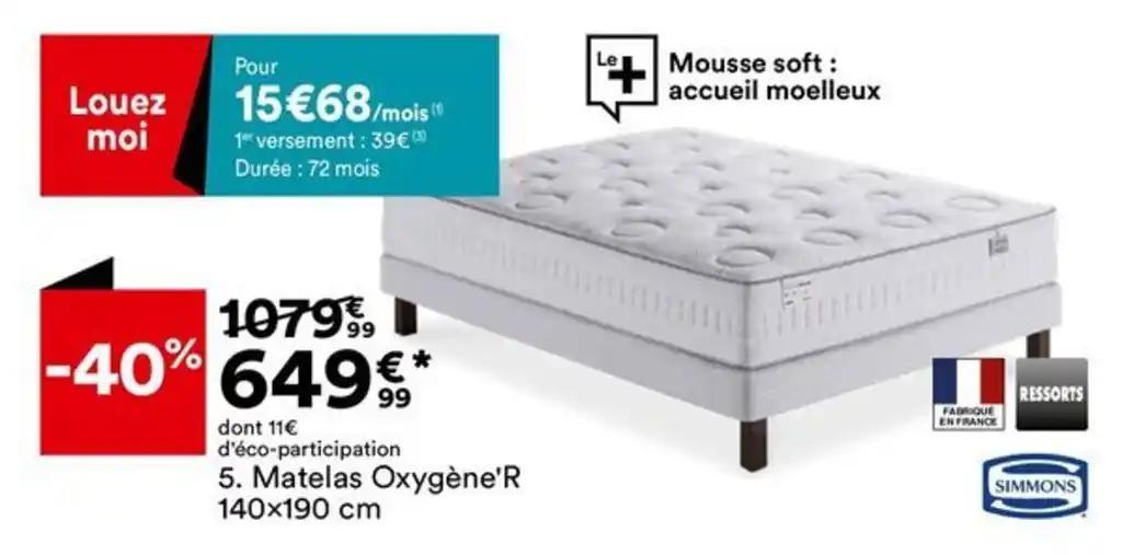Matelas Oxygène'R 140x190 cm