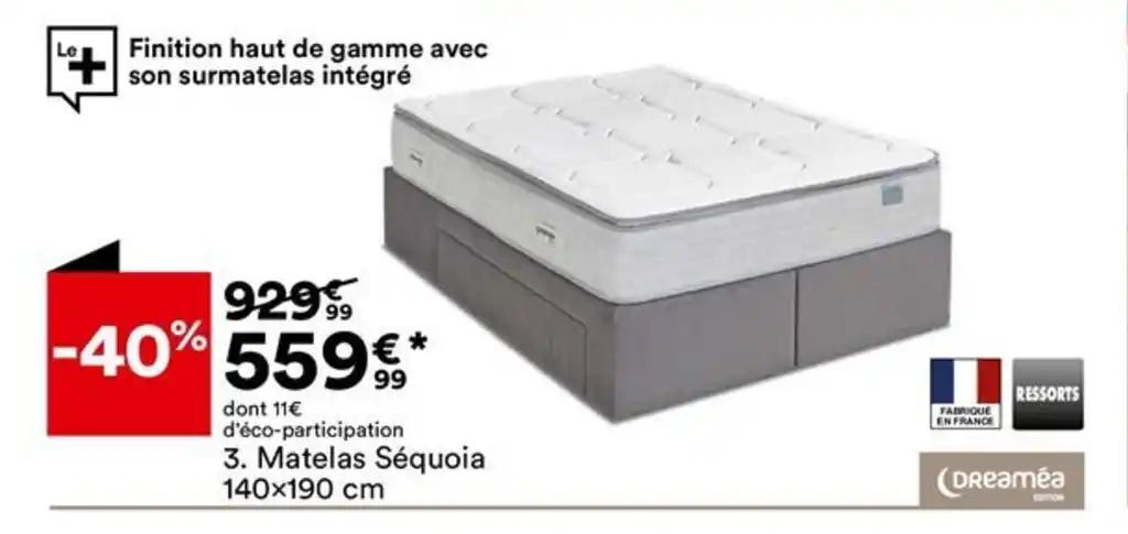 Matelas Séquoia 140x190 cm