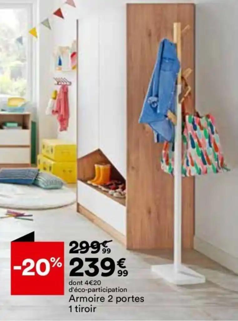 Armoire 2 portes 1 tiroir