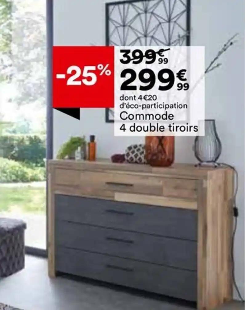 Commode 4 double tiroirs