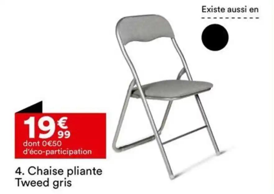 Chaise pliante Tweed gris